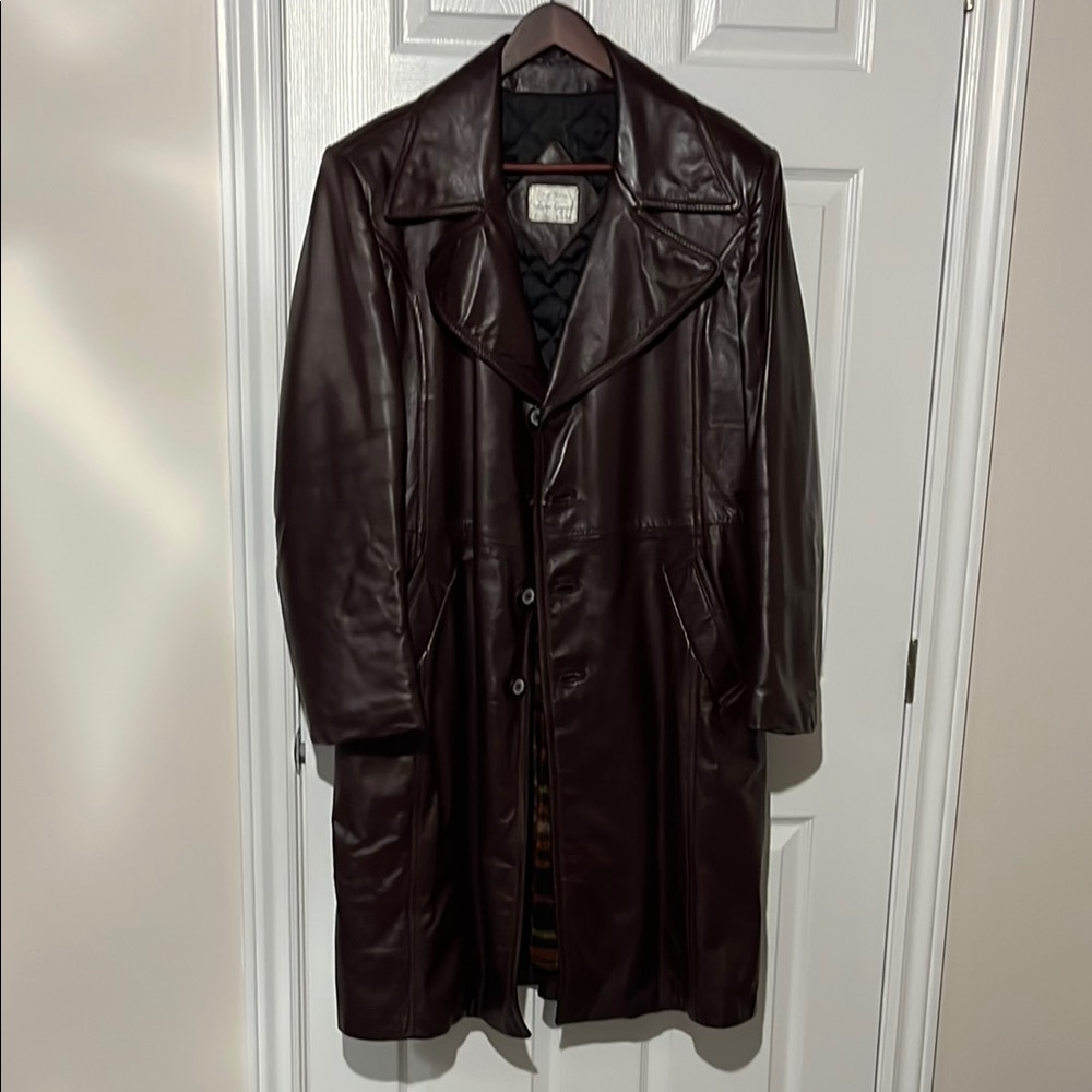 Burgundy Leather Coat